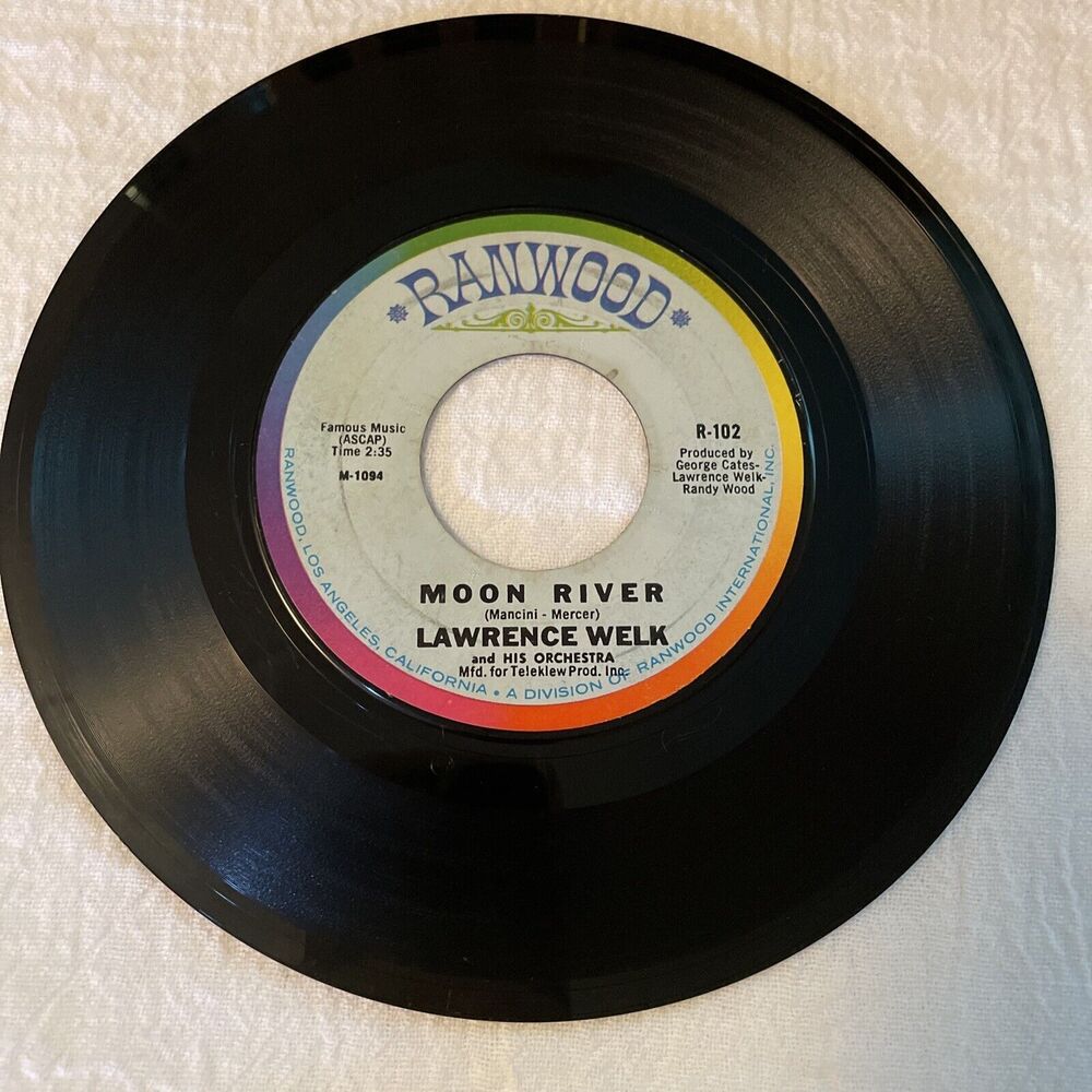 Lawrence Welk Moon River/Winchester Cathedral, 45RPM Ranwood